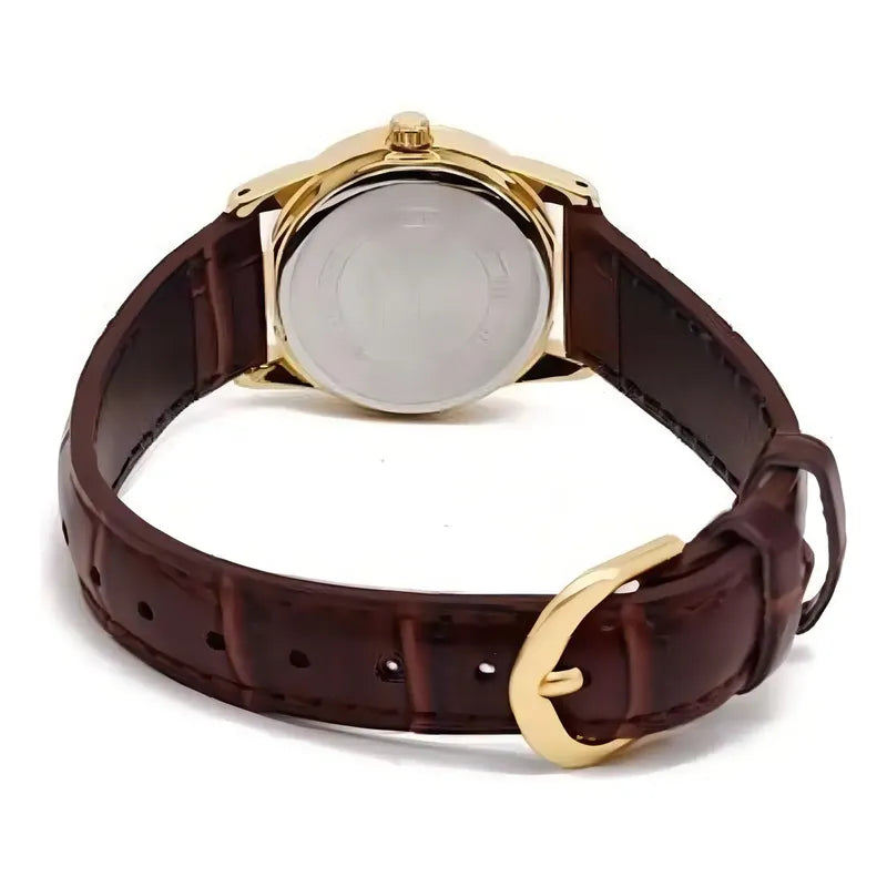 Reloj Mujer Casio Ltp-v001gl-1b Origin Dorado Con Negro Marrón