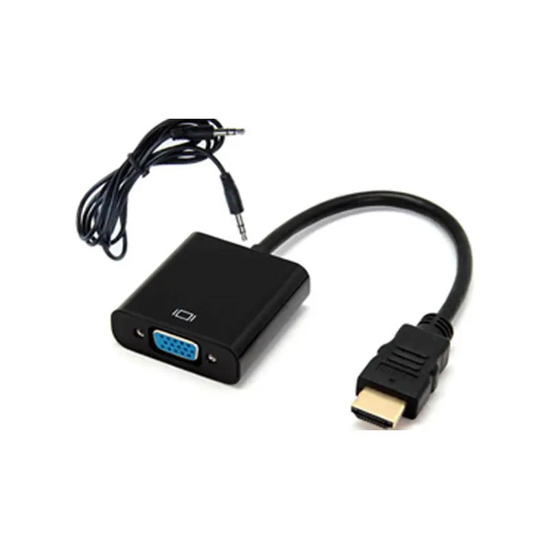 Adaptador Hdmi A Vga Irm Negro 20 Cm Latón Niquelado Macho Hembra