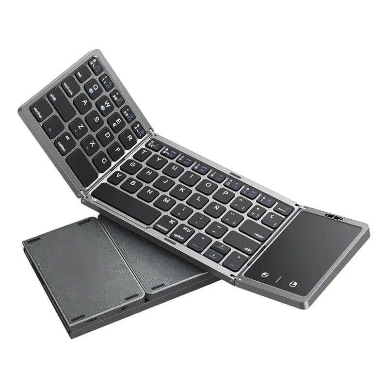 Teclado Plegable Inalámbrico Meidimake Mk-1008 Touchpad Bluetooth Negro Inglés Internacional
