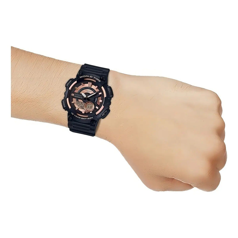 Reloj Casio Aeq-110w-1a3v Hombre - Análogo Digital Relojes De Pulso Negro Negro/dorado