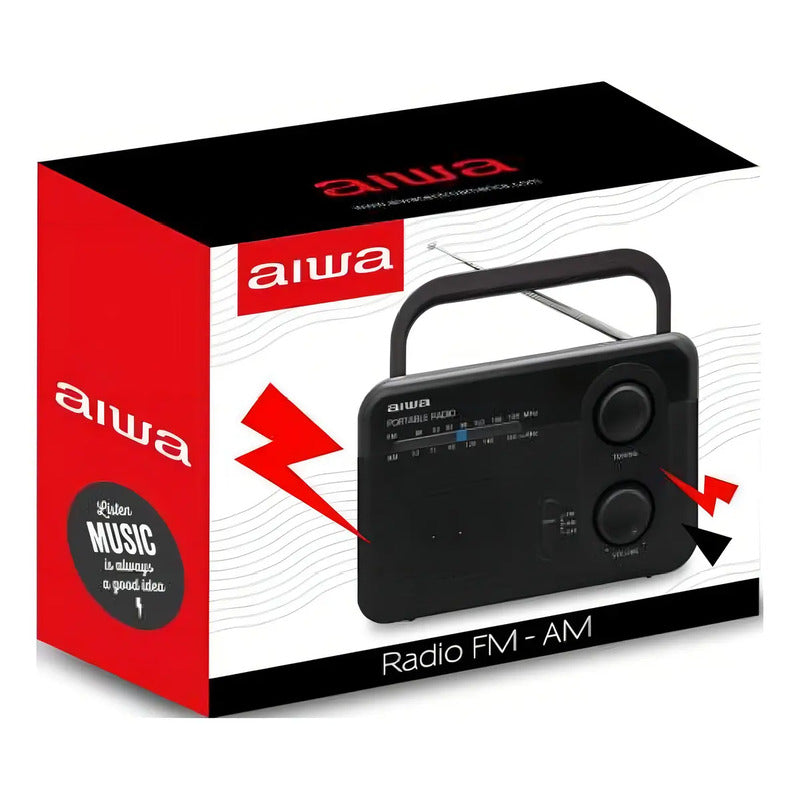 Radio Fm Aiwa Awfml4 Awfml4 Analógico Portátil Color Negro