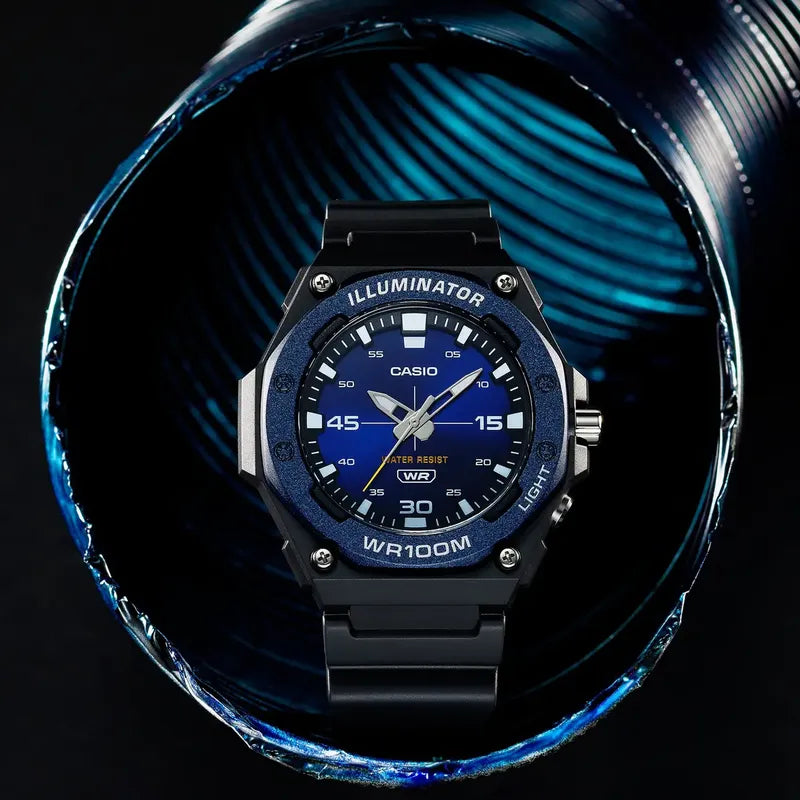 Reloj Análogo Casio Hombre Mw-620h-2avdf Fondo Azul Negro 2a