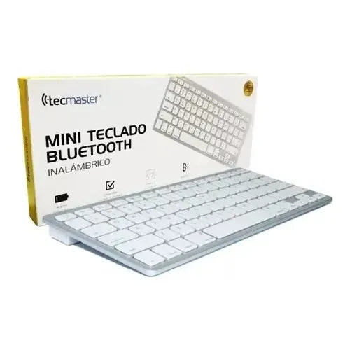 Teclado Inalambrico Bluetooth Tecmaster Tm-100507 Color Del Teclado Blanco Español Latinoamérica