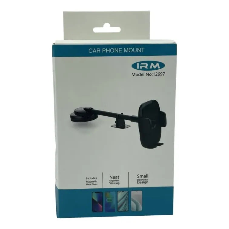 Soporte Auto Celular Irm12697 Soporte Brazo Ventosa Negro