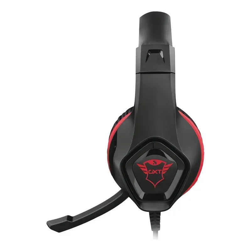 Audífonos Gamer Trust Gxt Rana Con Micrófono Para Pc Y Consola Negro/rojo