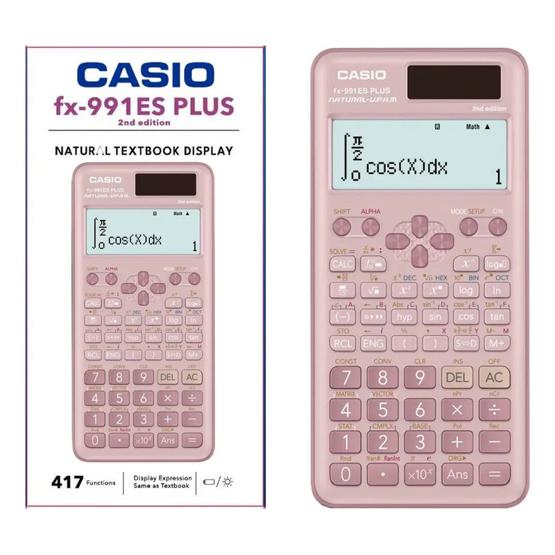 Calculadora Casio Fx-991es Plus Tapa Plástica Color Rosado