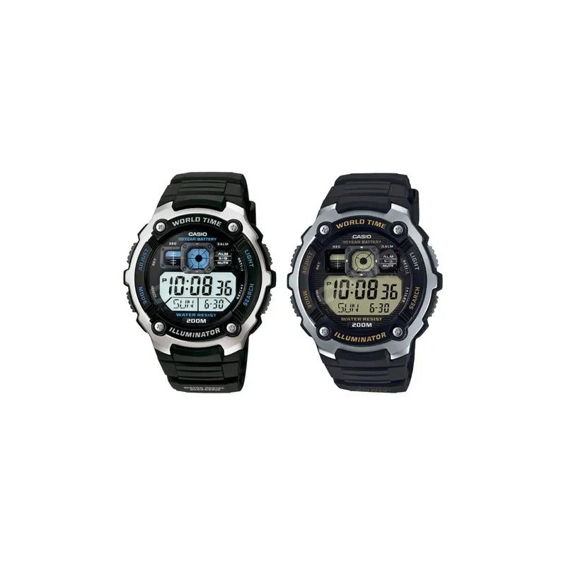 Reloj Casio Core 10 Años Modelo Ae-2000w-1 Negro/azul