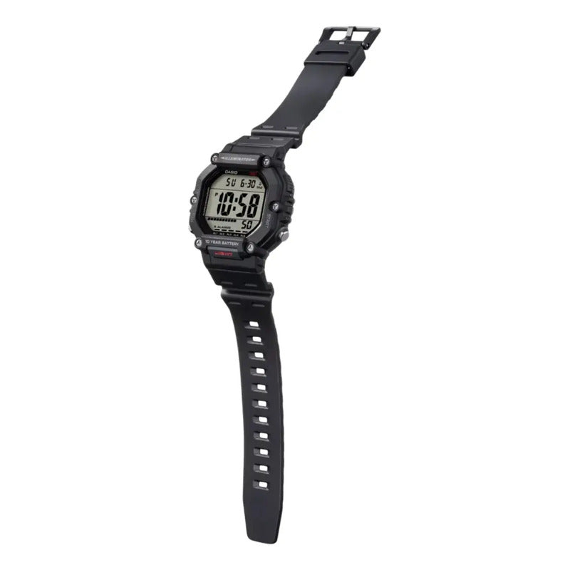 Reloj Casio Digital Illuminator Para Hombre Con Correa Negra Y Bisel Negro Azul Acero