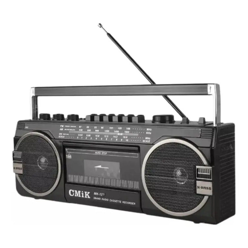 Radio Cassette Retro Portátil Usb Bluetooth Color Negro