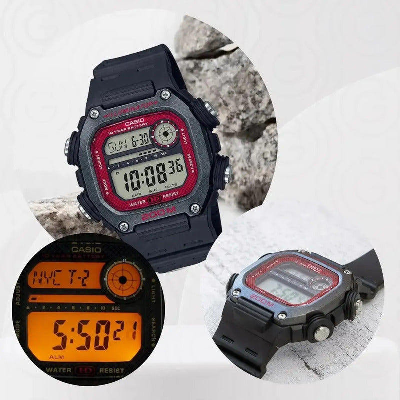 Reloj Casio Digital Deportivo Para Hombre, Con Resistencia Al Agua De 200m Negro