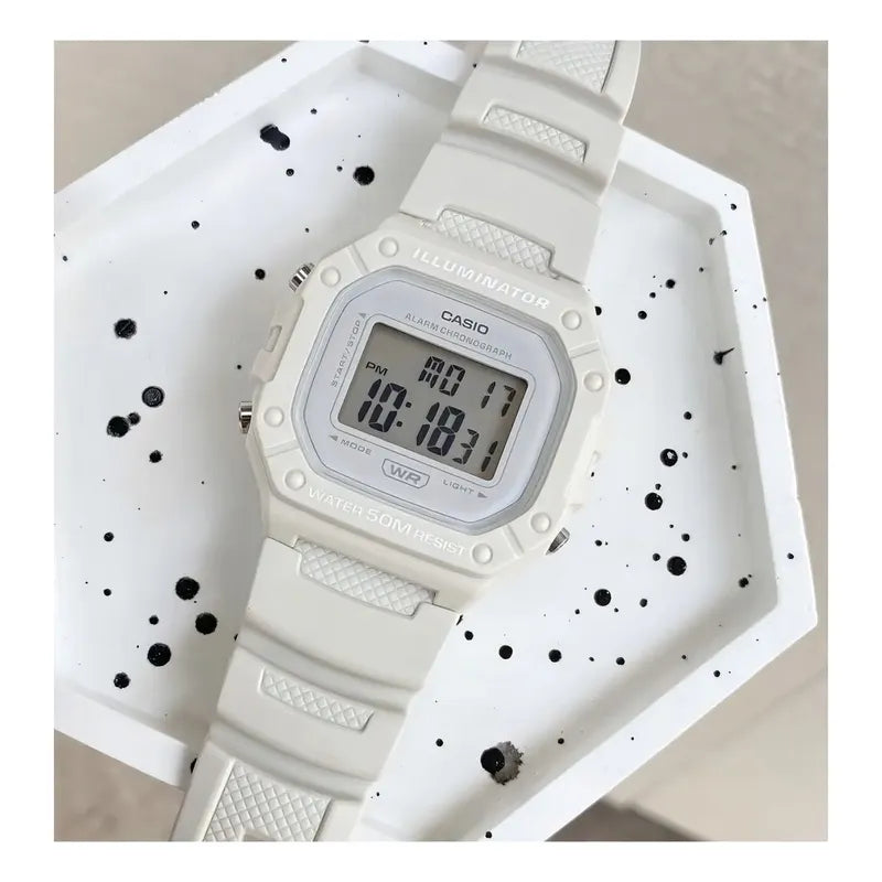 Reloj Para Unisex Casio Illuminator W218hc-8avdf Blanco