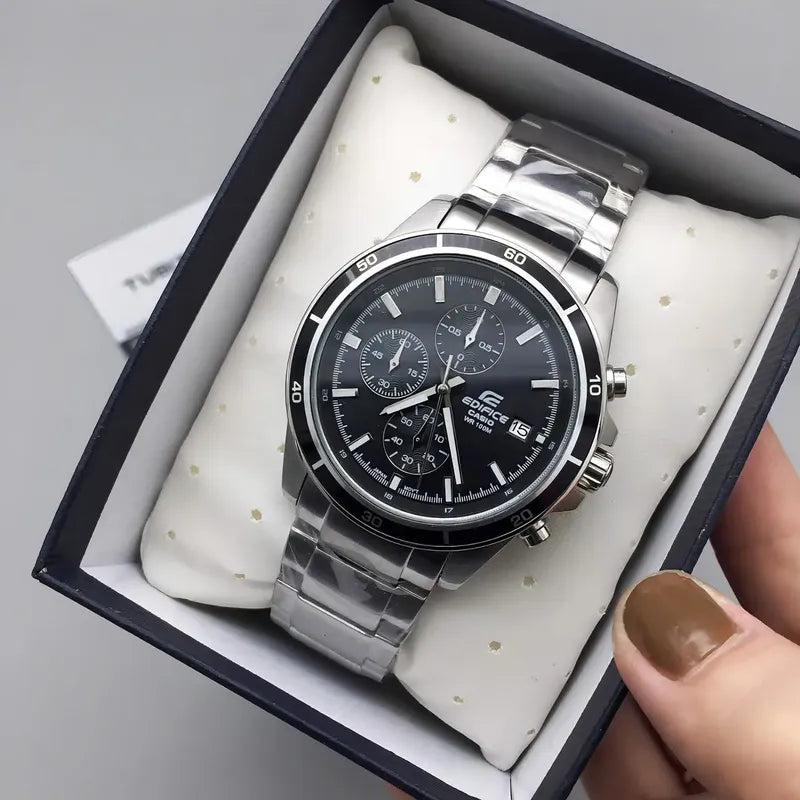 Reloj Hombre Casio Edifice Efr-526d-1a Agente Oficial Caba Gris Negro