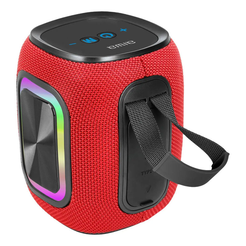Parlante Bluetooth Aiwa 12w Radio Fm Luz Rgb Aw-kb61 Color Rojo