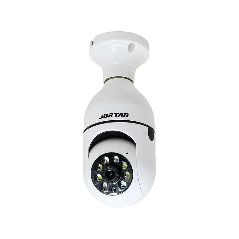Cámara De Seguridad Wifi Jortan Foco Inteligente Para Interior Y Exterior Blanco