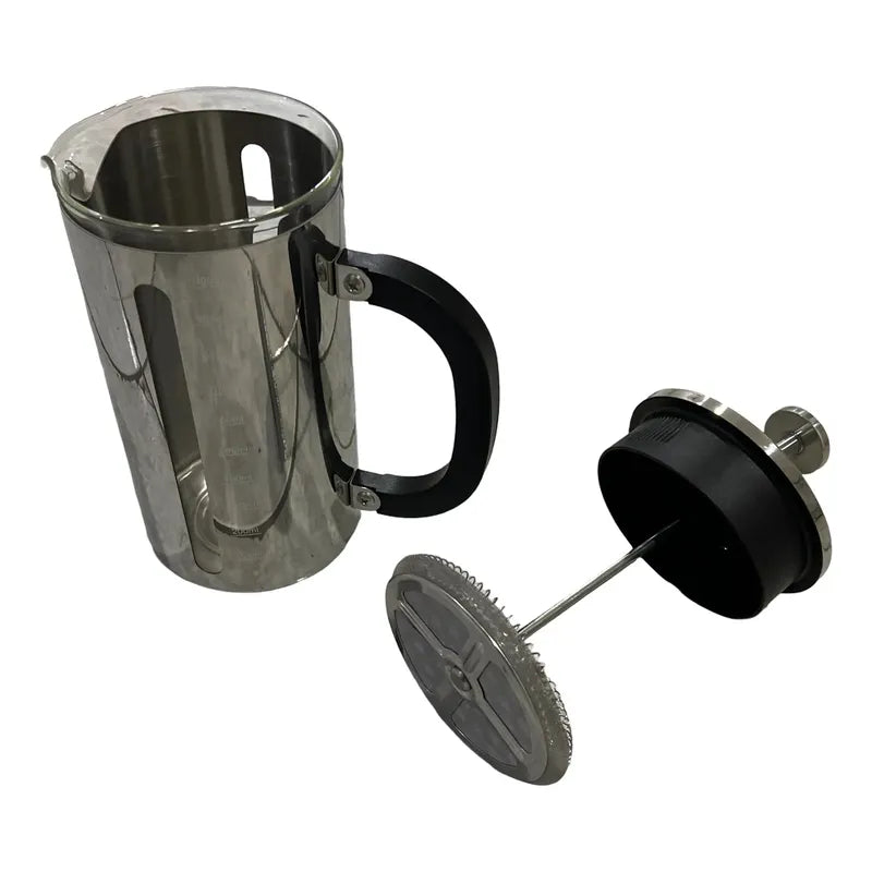 Cafetera Francesa Manual Cuiscent Plateado Con Negro