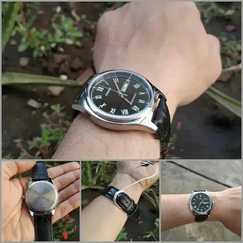 Reloj Casio Hombre Mtp-v006l-1budf Negro Plateado