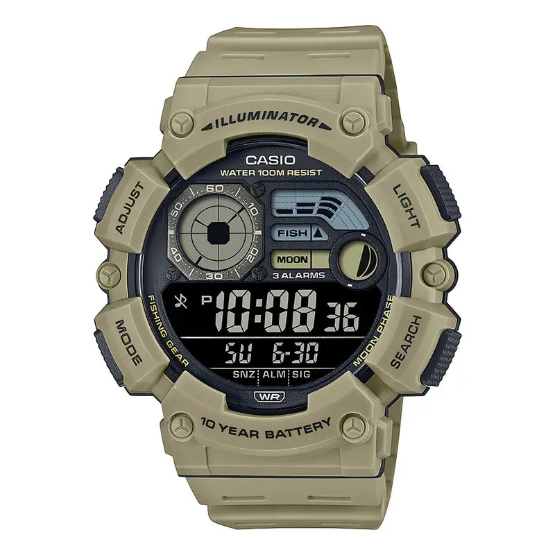 Reloj Casio Ws-1500h-5b Resina Hombre Beige Caqui Negro