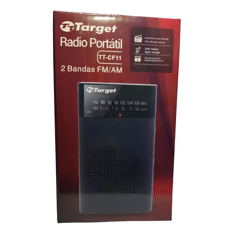 Radio De Bolsillo Target Am/fm Analógico A Pilas Diseño Compacto Negro