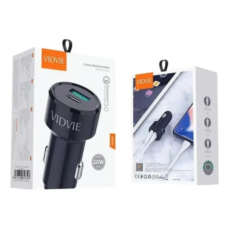 Adaptador Cargador Auto Carga Rápida Tipo C - Usb 20w