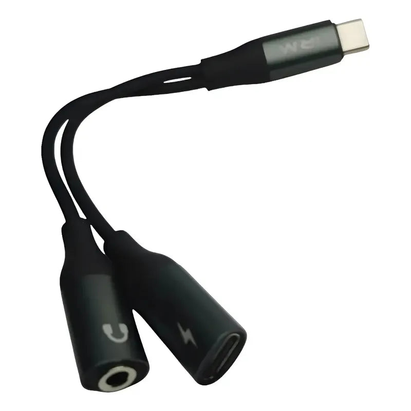 Adaptador Usb C Doble Para Audio Y Carga Irm Negro