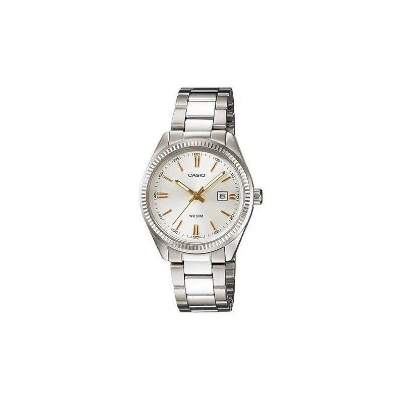 Reloj Casio Ltp-1302d-7a2 Agente Oficial Barrio Belgrano Color De La Malla Plateado Color Del Bisel Plateado Color Del Fondo Plateado