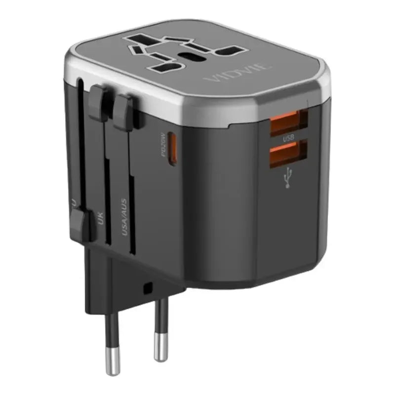 Cargador De Pared Universal Vidvie Ta4404 20w 2 Usb Carga Rápida Negro