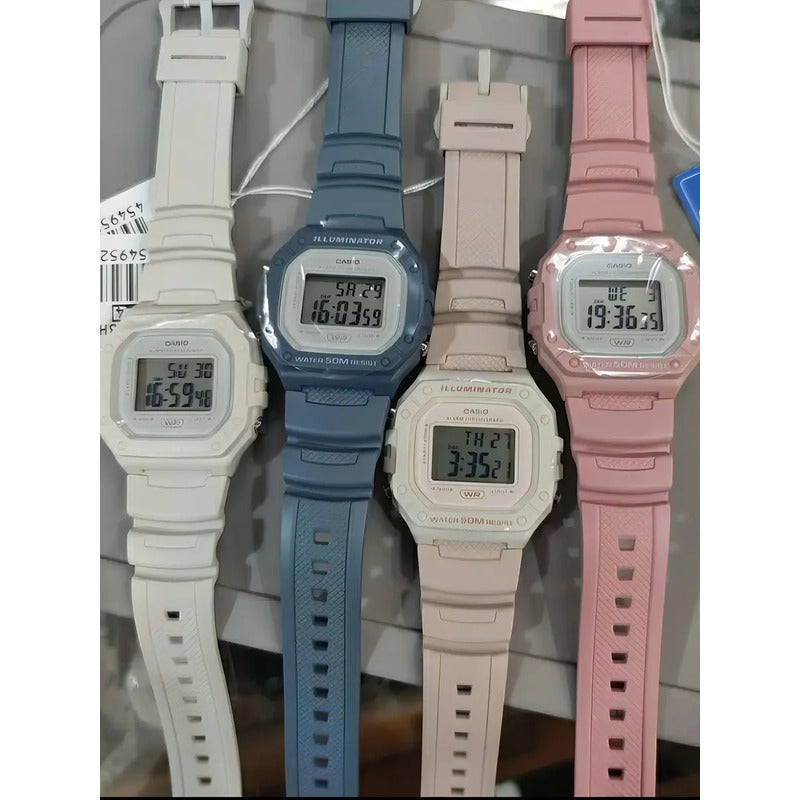 Reloj Casio W-218hc-4a2v Unisex - Digital Blanco Gris