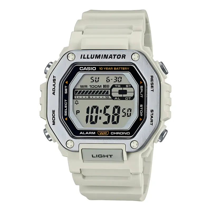 Reloj Casio Mwd-110h-8a Resina/acero Hombre Blanco Humo Negro