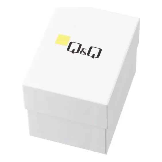 Reloj Q&q A44a-004py De Cuarzo Con Correa De Cuero Negra Para Adultos Negro Plateado Blanco