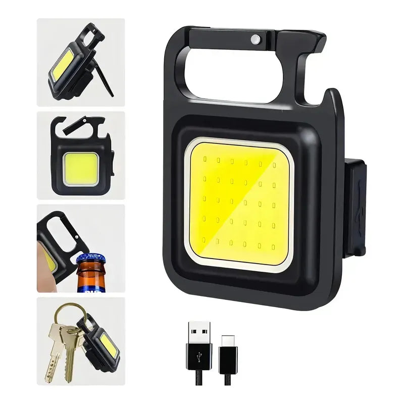 Linterna Led Recargable Usb Potente Iman Llavero Destapador Color De La Luz Fría