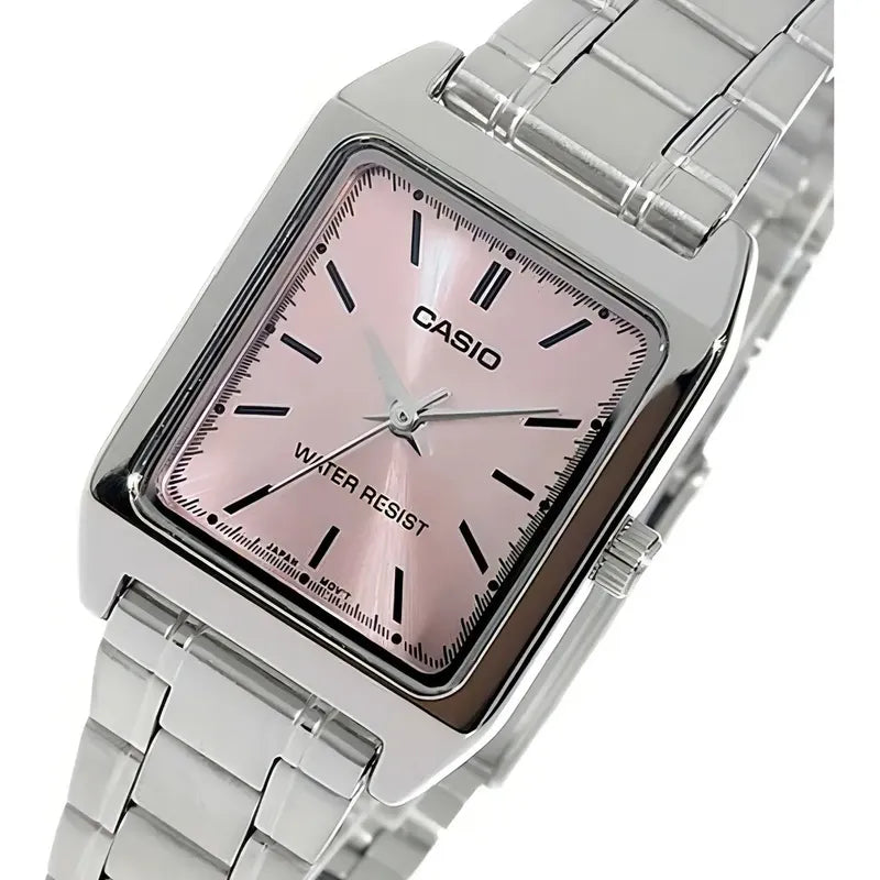 Reloj Casio Quartz Ltpv007 Mujer Acero *watchsalas* Full Plata Rosa