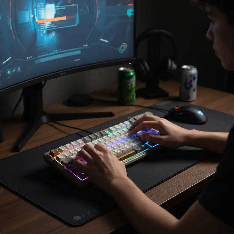 Teclado Gamer Weibo Gris Español Latinoamérica