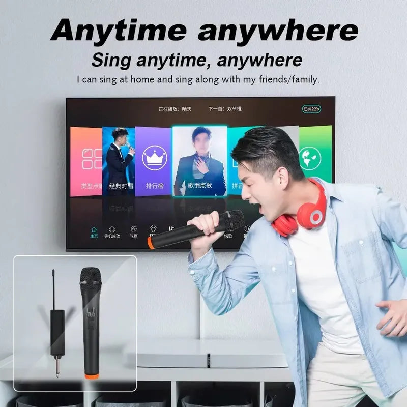 Microfono Inalambrico 10 Metros De Alcance Karaoke Color Negro