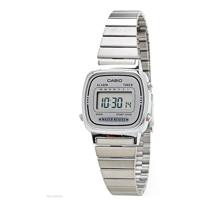 Reloj Plateado Casio Vintage La670wa-7df Para Mujer Plateado Gris