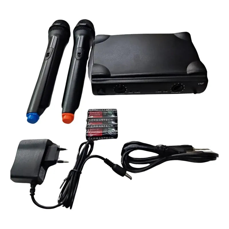 Microfono Inalambrico Doble Vhf Negro