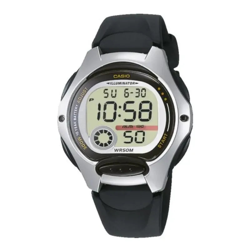Reloj Pulsera Digital Casio Lw-200-1av Con Correa De Resina Color Negro - Fondo Gris - Bisel Negro/gris
