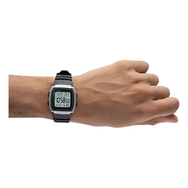 Reloj Casio W-96h-1a Hombre Negro Plateado Natural