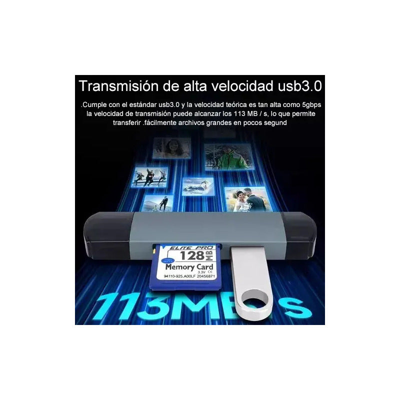 Lector De Tarjetas De Memoria Usb C Adaptador Otg Usb 6 En 1 Gris Espacial