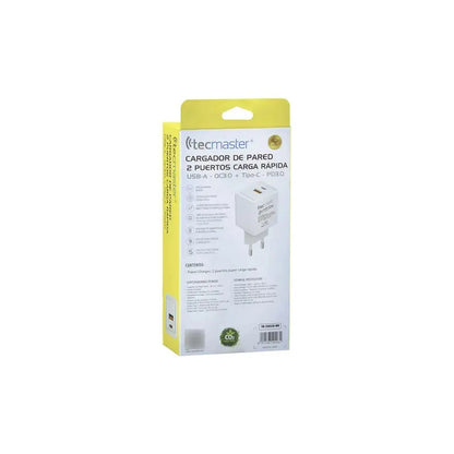 Cargador Carga Rápida Con 2 Puertos 30w Tm-200538-wh Blanco