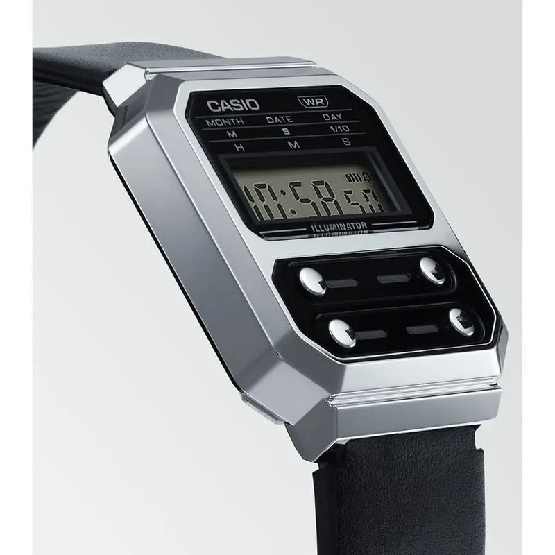 Reloj Unisex Plateado Casio Digital A-100wel-1adf-sc Negro
