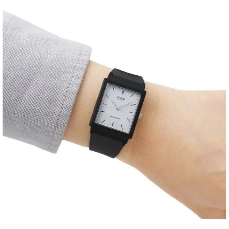 Reloj Pulsera Casio Mq-27-7e Con Correa De Resina Color Negro - Fondo Blanco