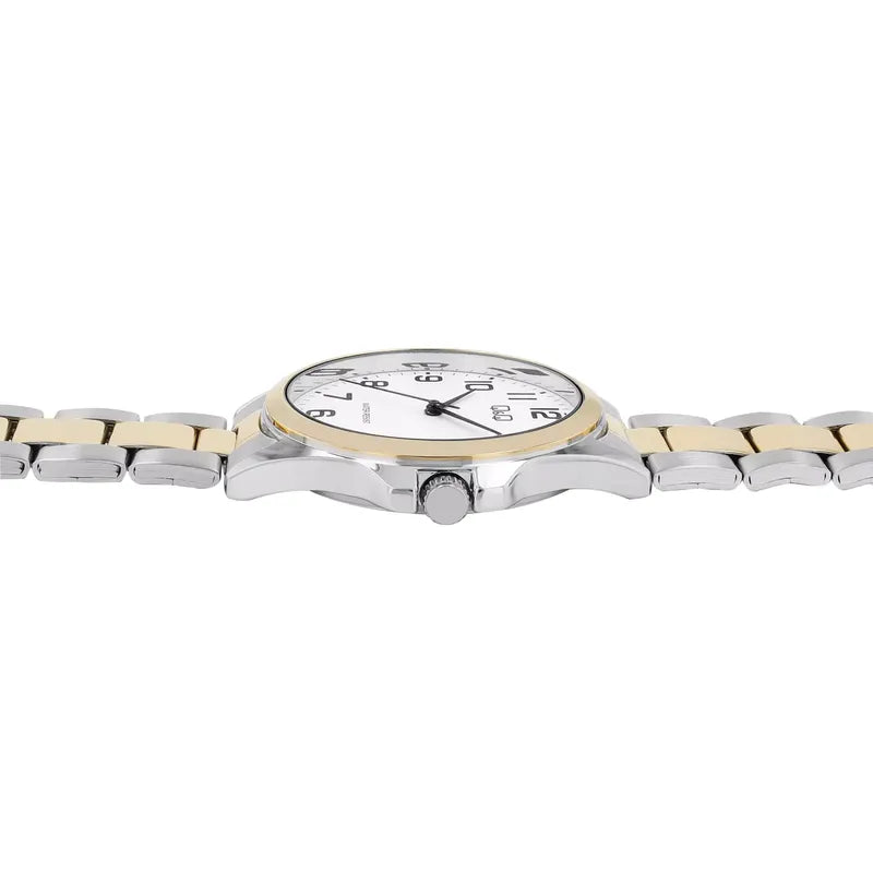 Reloj Qyq Metalico Varon Bi-color Dorado Plata Plateado Dorado Blanco