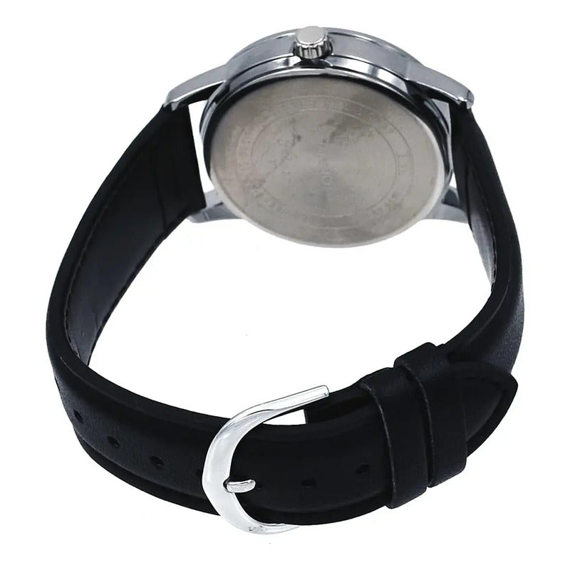 Casio Mtp-v002l-1b3 Reloj Analógico De Vestir Estándar Para Negro Plateado