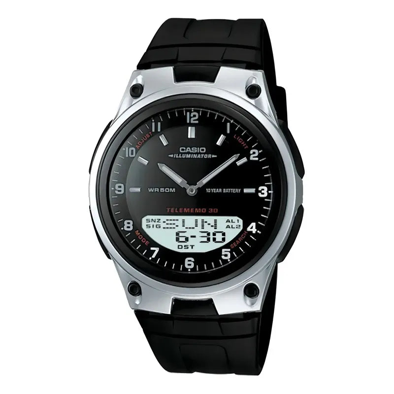 Reloj De Pulsera Casio Collection Aw-80-1a Negro Plateado/negro