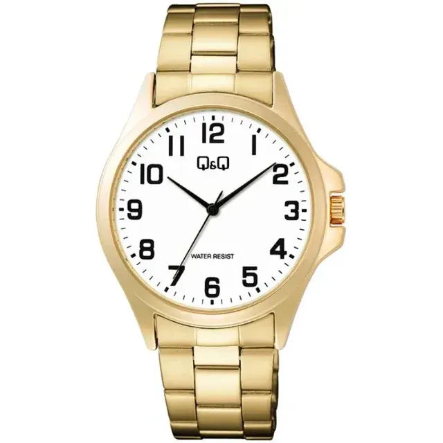 Reloj Análogo Q&q Hombre C36a-016py Numeros Grandes Dorado Blanco