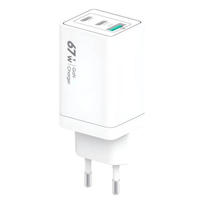 Cargador Súper Rápido Usb + 2 Type-c Vidvie Blanco