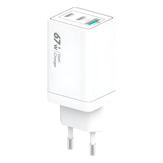 Cargador Súper Rápido Usb + 2 Type-c Vidvie Blanco