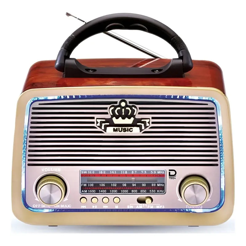 Radio Retro Blurtooh Dtech Marrón