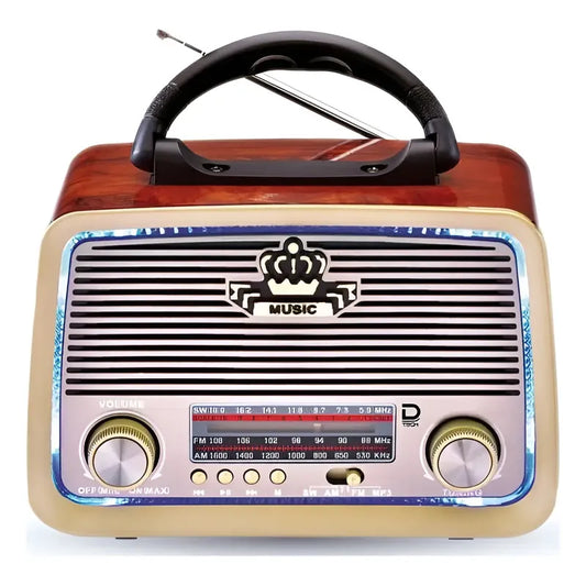 Radio Retro Blurtooh Dtech Marrón