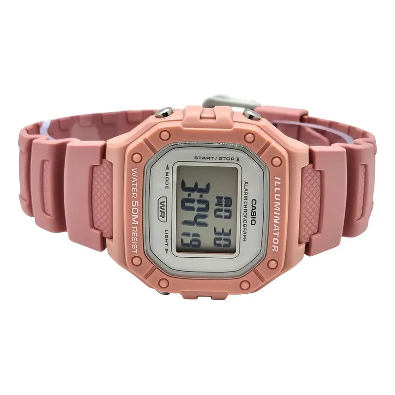 Reloj Deportivo Casio W-218hc-4av Rosa Gris